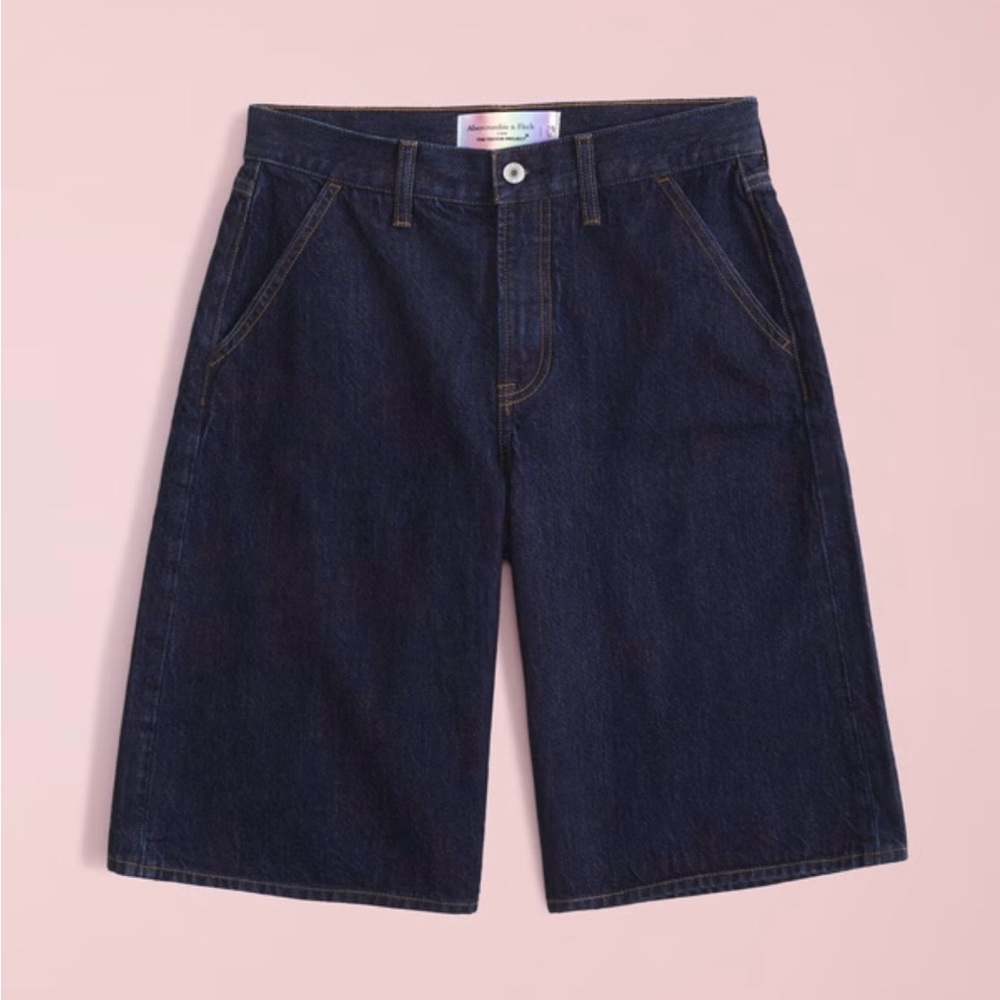 Abercrombie & Fitch Dark Indigo Denim Shorts